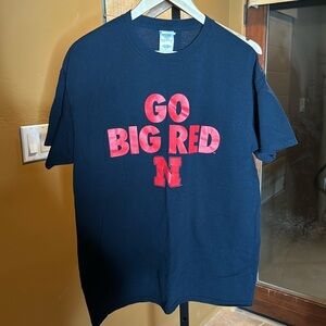 New Agenda Nebraska Huskers Go Big Red Black Tee Size Large